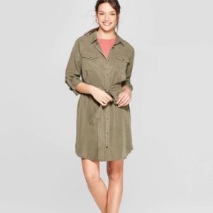Universal Thread Olive Green Button Down Dress